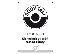 Certificato di collaudo DGUV per dispositivi anticaduta (ad es. per presse secondo la norma EN 693)